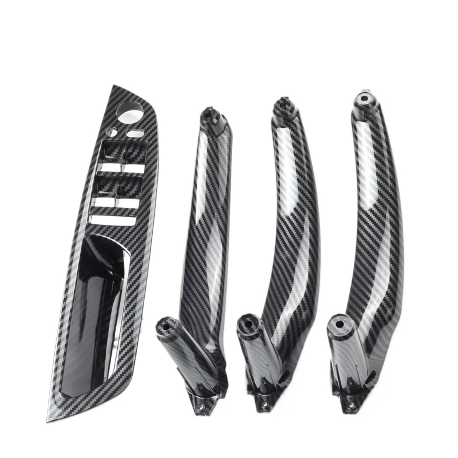 Auto Türgriff Innen Für E70 E71 X5 X6 2007-2014 Armlehne Auto Links Vorne Fahrersitz LHD Innen Türgriff Innere Panel Pull Trim Abdeckung Auto Innentürgriff(Carbon 4Pcs LHD) von CAIDIS