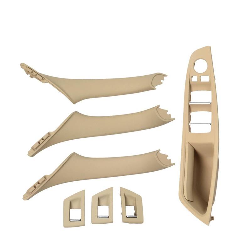 Auto Türgriff Innen Für F10 F11 F18 520 523 525 528 530 RHD Rechts Fahrer Innentür Fenster Schalter Panel Pull Griff 7PCS Set Auto Innentürgriff(Model A Beige) von CAIDIS