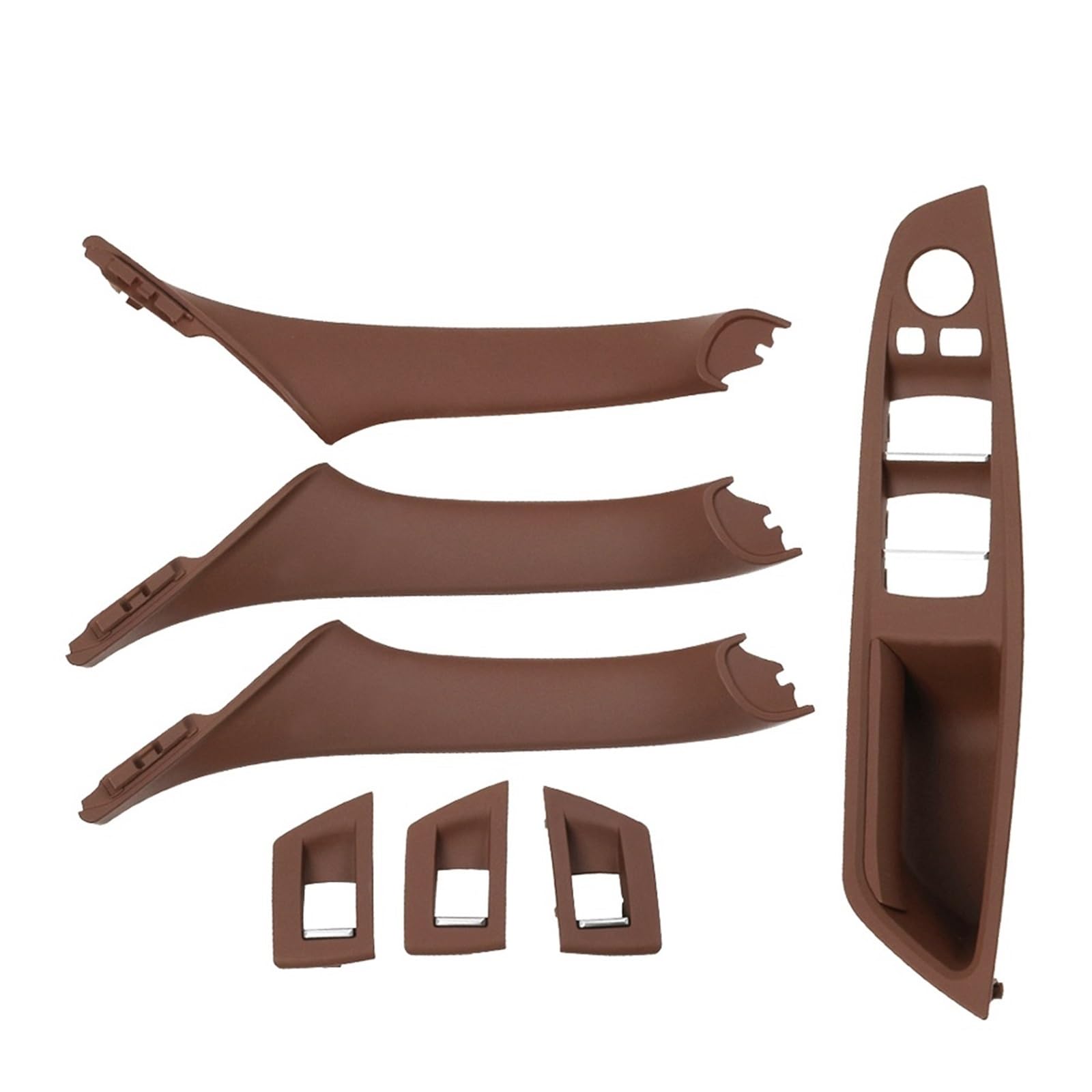 Auto Türgriff Innen Für F10 F11 F18 520 523 525 528 530 RHD Rechts Fahrer Innentür Fenster Schalter Panel Pull Griff 7PCS Set Auto Innentürgriff(Model A Brown) von CAIDIS