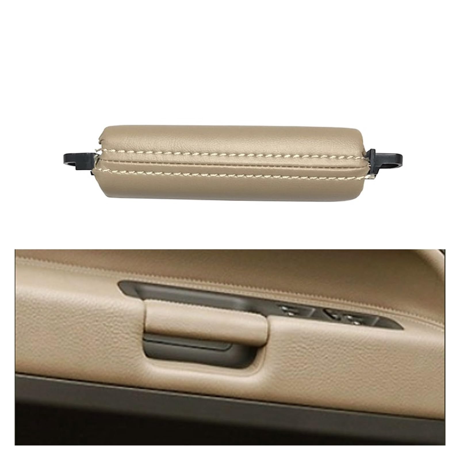 Auto Türgriff Innen Für Für Touareg 2003 2004 2005 2006 2007 2008 2009 2010 Auto Innentür Links Rechts Fahrerseite Leder Pull Griff Auto Innentürgriff(Beige) von CAIDIS