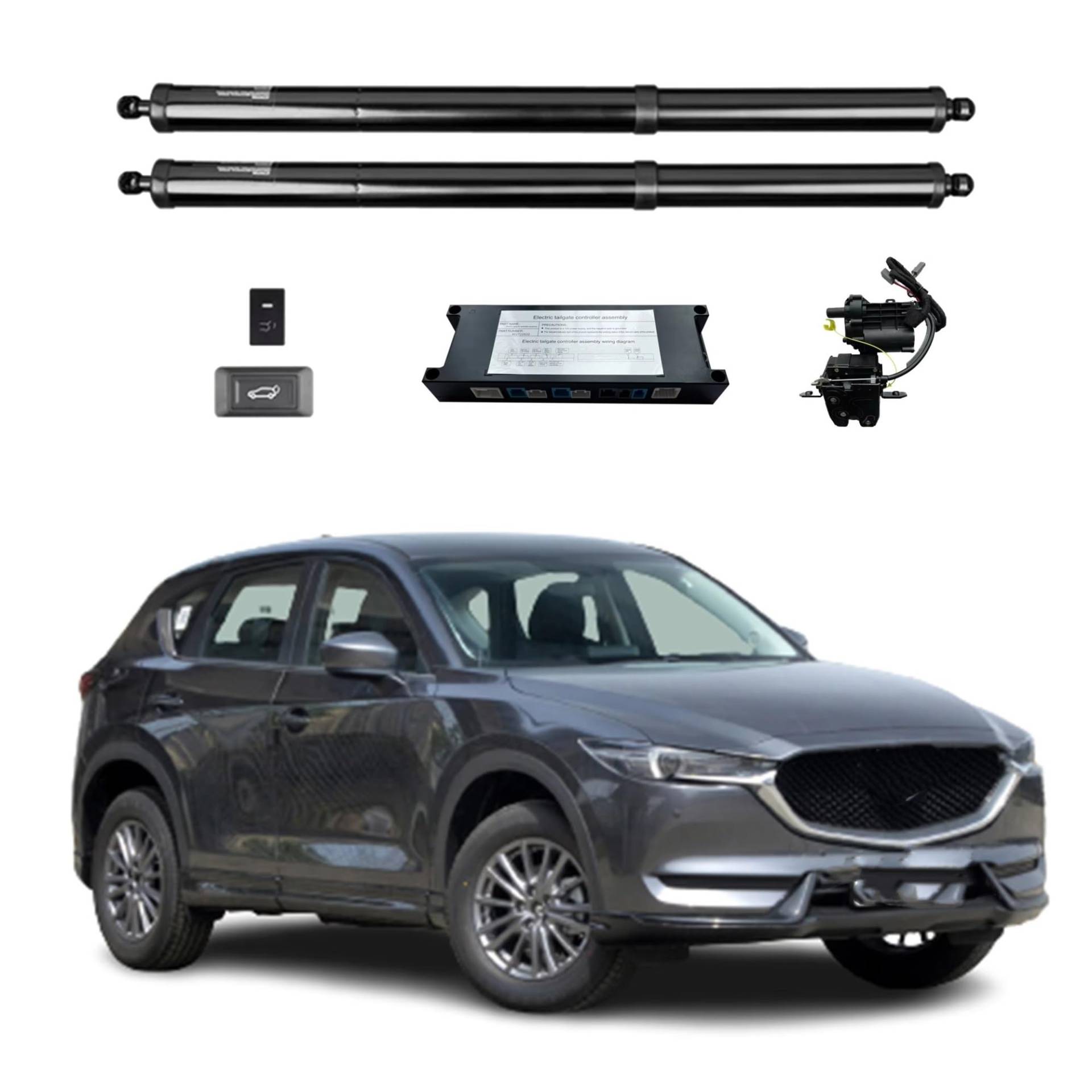 Heckklappendämpfer Für Mazda Für CX-5 2017 + Elektrische Heckklappe Power Heckklappe Auto Stamm Hände Frei Zurück Türöffner Mit Fernbedienung Funciton Gasdruckfeder(with Kick Sensor) von CAIDIS