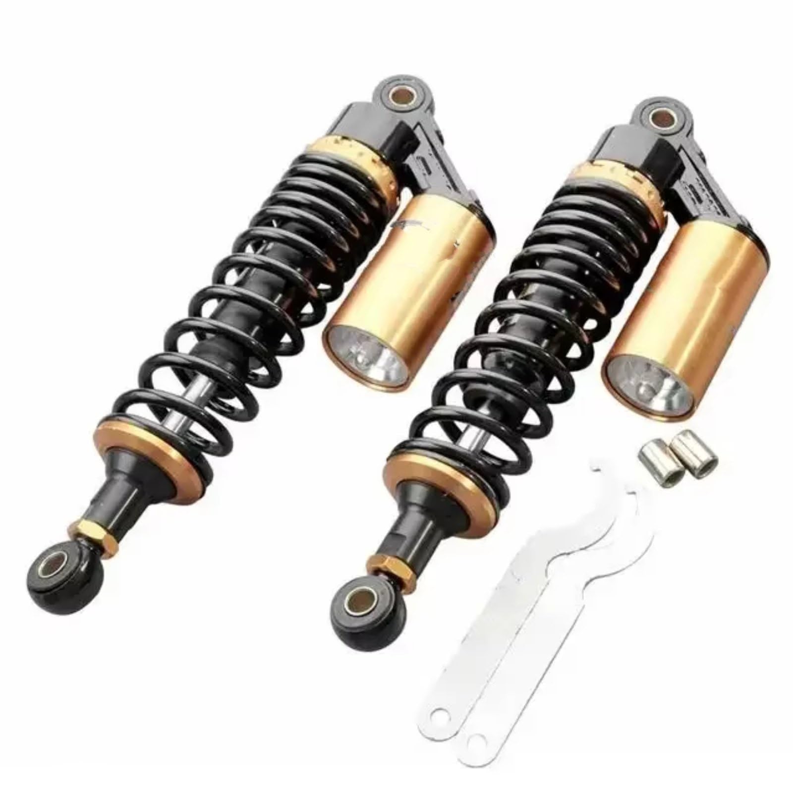 Motorrad Stoßdämpfer Universal 320mm 340mm 375mm 400mm Luft Stoßdämpfer Hinten Suspension Für 150cc-750cc Stoßdämpfer(320mm Gold Black) von CAIDIS