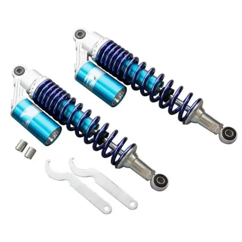 Motorrad Stoßdämpfer Universal 320mm 340mm 375mm 400mm Luft Stoßdämpfer Hinten Suspension Für 150cc-750cc Stoßdämpfer(340mm Blue) von CAIDIS