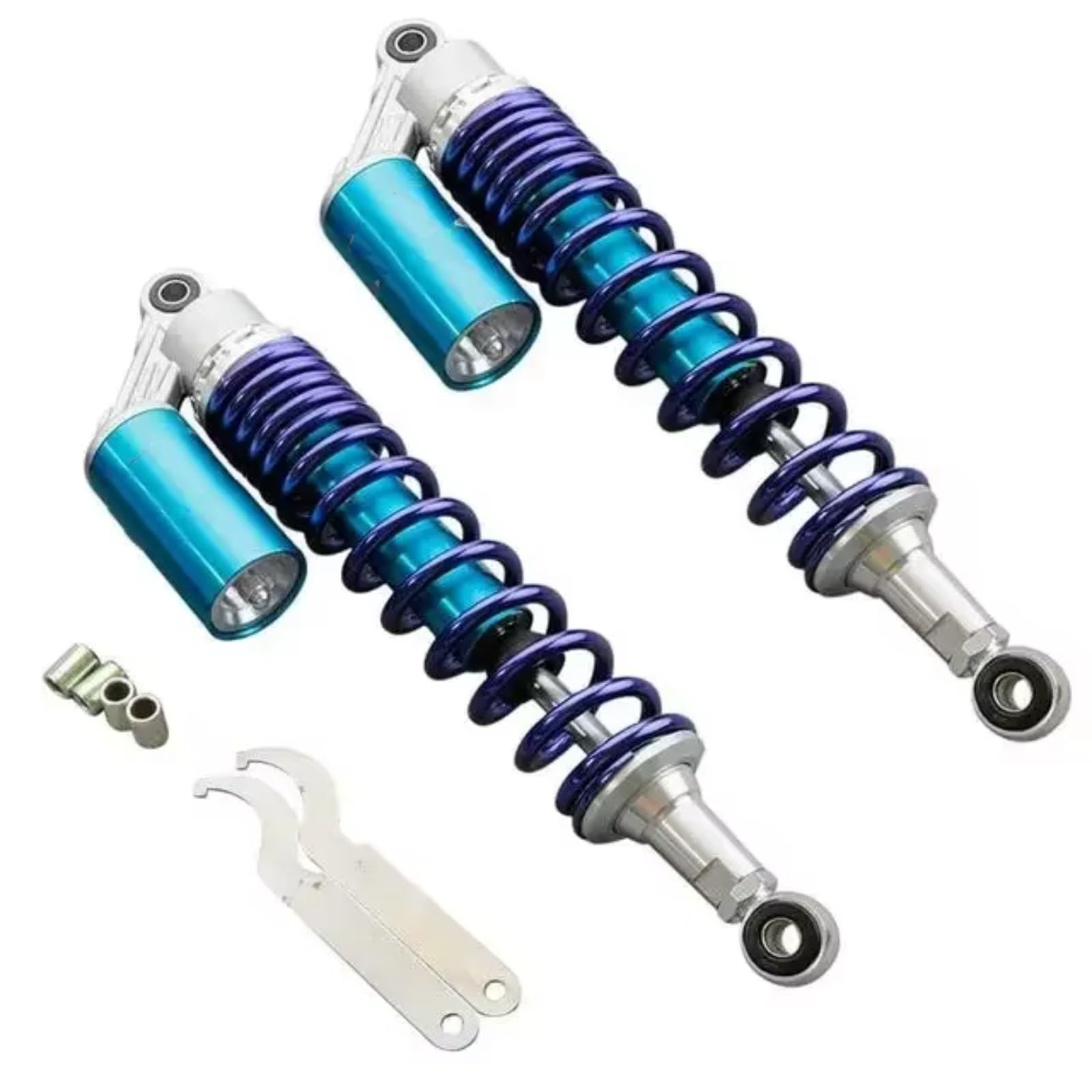 Motorrad Stoßdämpfer Universal 320mm 340mm 375mm 400mm Luft Stoßdämpfer Hinten Suspension Für 150cc-750cc Stoßdämpfer(400mm Blue) von CAIDIS