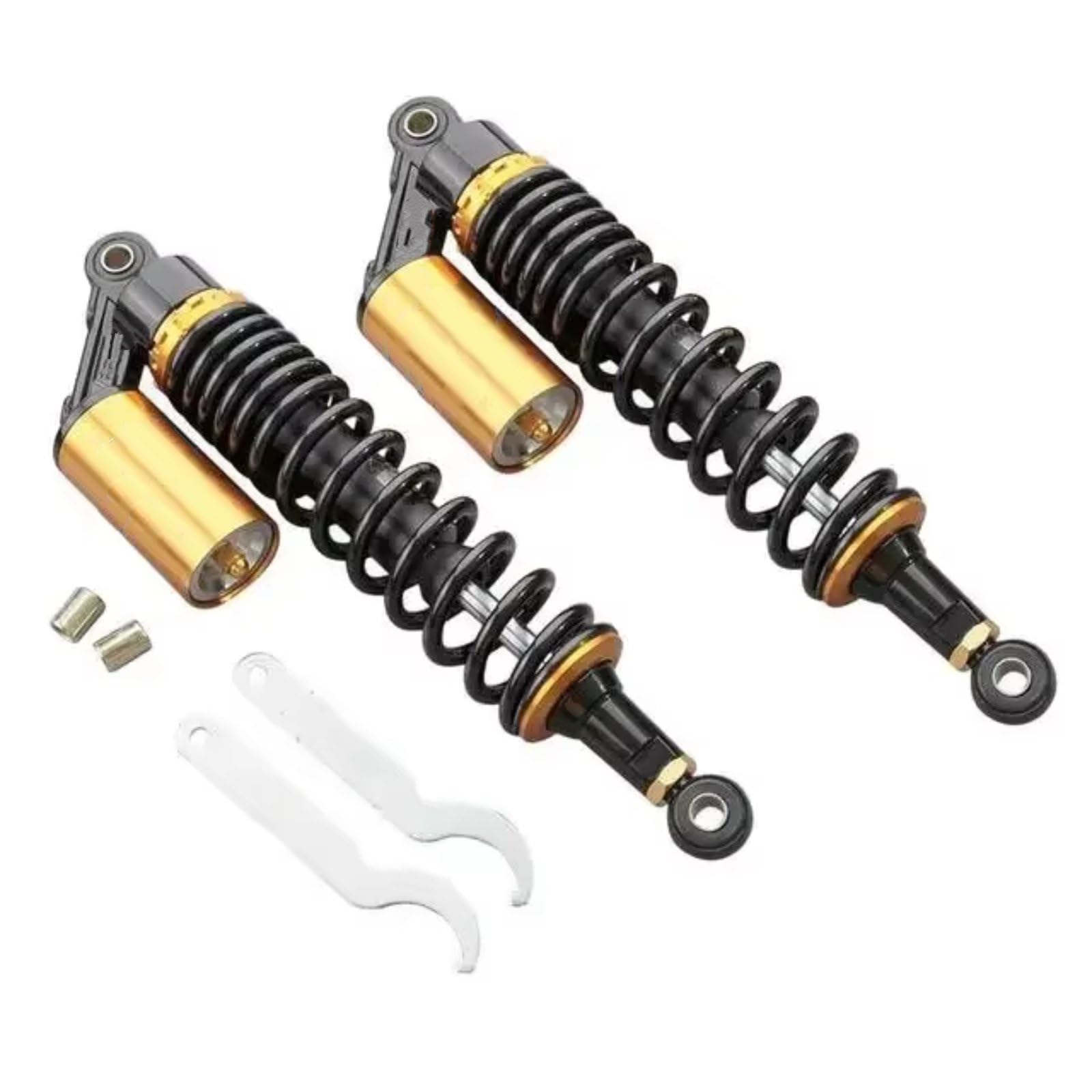 Motorrad Stoßdämpfer Universal 320mm 340mm 375mm 400mm Luft Stoßdämpfer Hinten Suspension Für 150cc-750cc Stoßdämpfer(400mm Gold Black) von CAIDIS