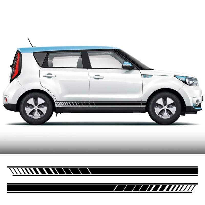 2 STÜCKE Auto-Seitentüraufkleber, Für Kia Soul DIY Autozubehör Rockstreifen Grafikdekoration Vinylfolie Aufkleber von CAILION