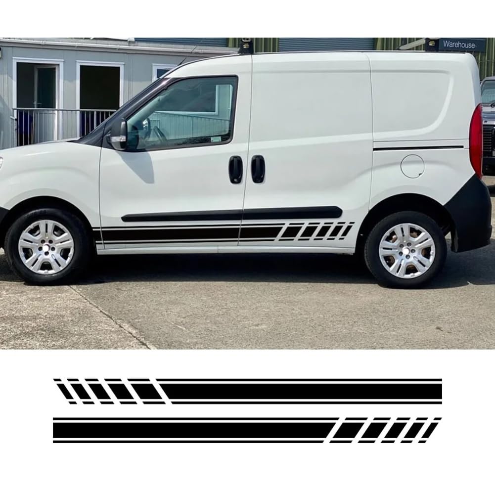 2 STÜCKE Autoaufkleber, Für FIAT Doblo Cargo Panorama Vauxhall, Für Opel Combo Camper Van Grafiken Vinyl Aufkleber Tuning Autozubehör von CAILION