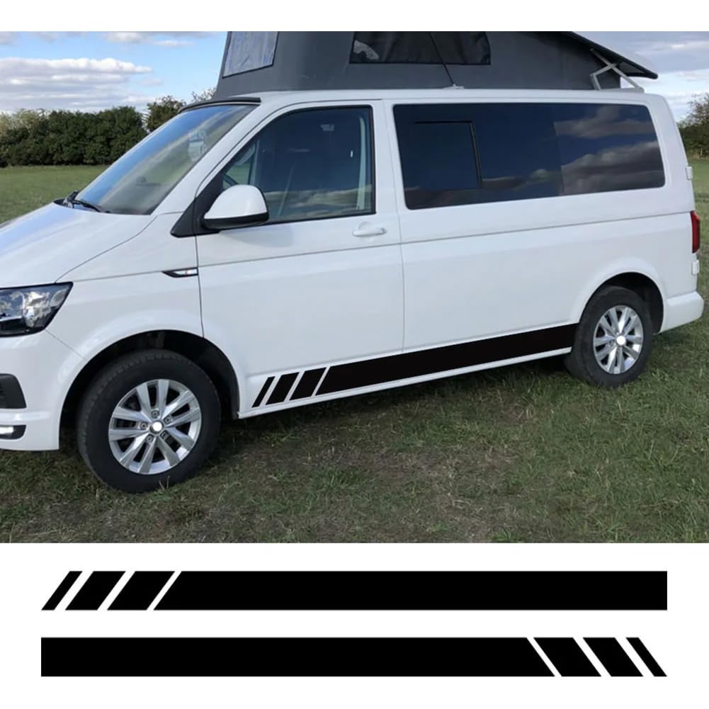 2 STÜCKE Autotür-Seitenaufkleber, Für V=W, Für Transporter T4 T5 T6, Für Caravelle, Für Multivan, Für Camper Van Vinyl Aufkleber Zubehör von CAILION