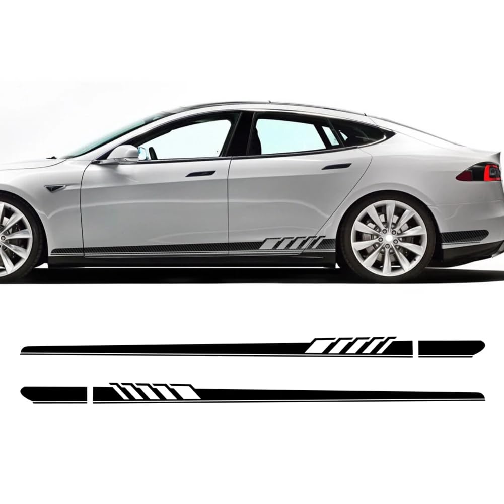 2 Stück Edition 1 Autotür-Seitenschwelleraufkleber Rennsportstreifen Karosseriedekor Vinylfolie Aufkleber, für Tesla, für Modell S Autozubehör von CAILION