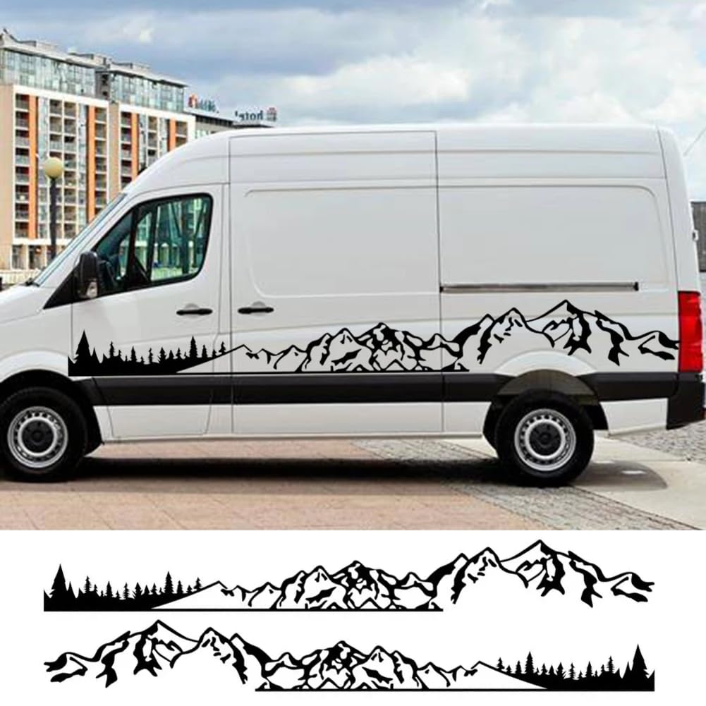 2 Teile/los Autoaufkleber Wohnmobil Camper Van DIY Streifen Berg Grafik Aufkleber, Für V=W, Für Crafter Tuning Zubehör von CAILION