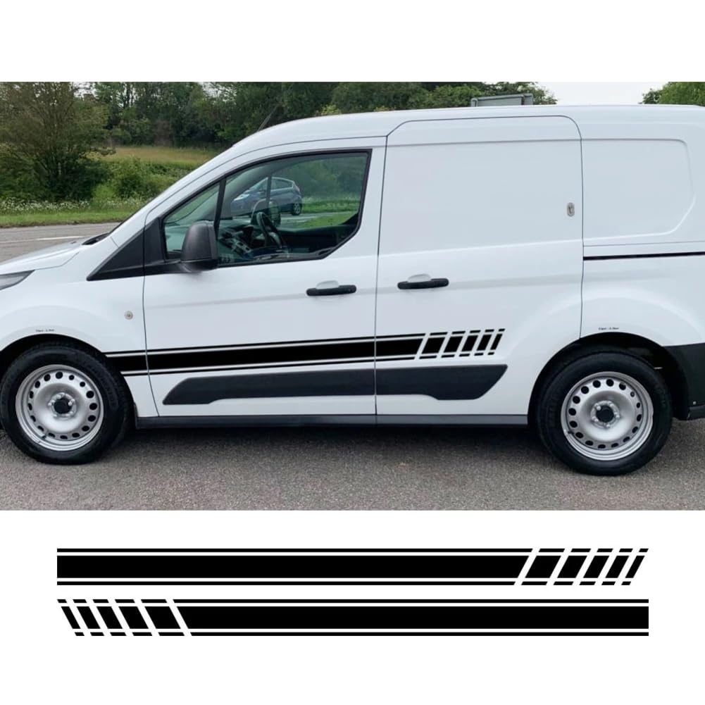 2-teilige Seitenaufkleber für Autotüren, für Ford Transit, für Connect Camper Van Line Graphics, zum Stylen von Vinyl-Dekor-Aufklebern, Auto-Tuning-Zubehör von CAILION