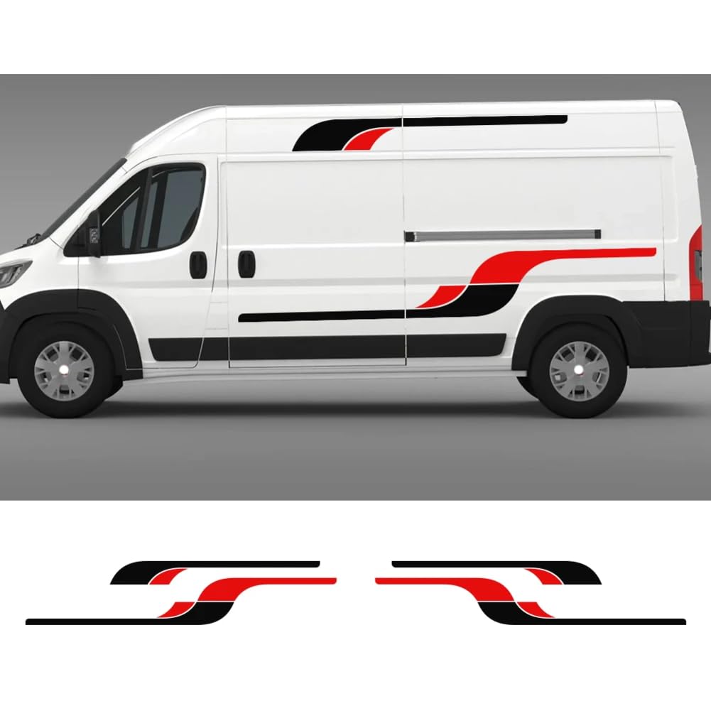 4 STÜCKE Autotür-Seitenaufkleber, Für Citroen, Für Relay Jumper, Für FIAT Ducato, Für Peugeot, Für Boxer Vinyl Film Aufkleber Tuning Autozubehör von CAILION