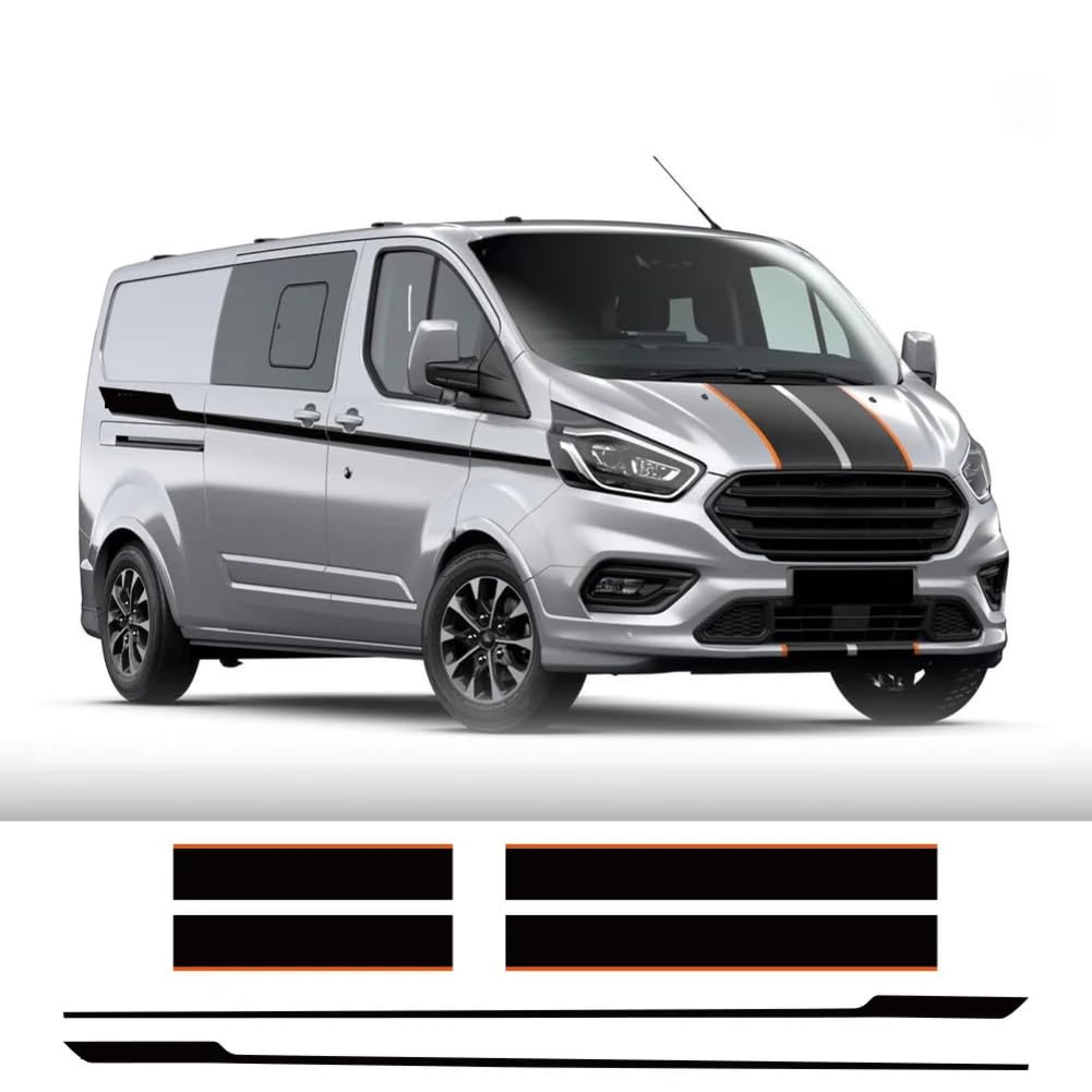 6 Teile/los Auto Motorhaube Seite Hintertür Aufkleber, Für F=ord Transit Tourneo Custom, Für Camper Van Sport Vinyl Aufkleber Tuning Auto Zubehör von CAILION