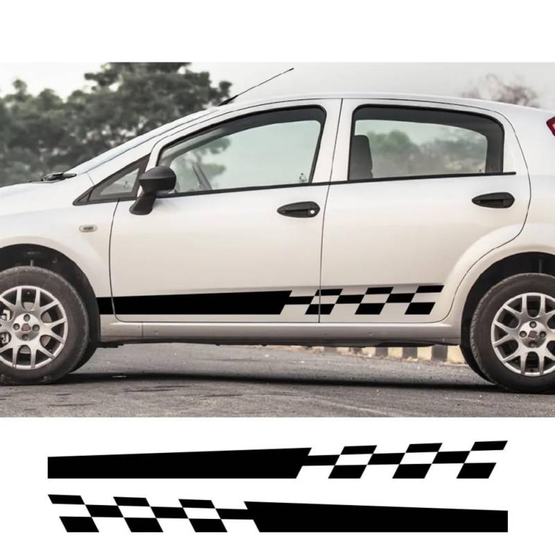 Autotür-Seitenschwelleraufkleber, für FIAT Punto 500, für Abarth 595, Auto-Vinylgrafiken, Racing Sport Styling Aufkleber, Tuning-Zubehör von CAILION