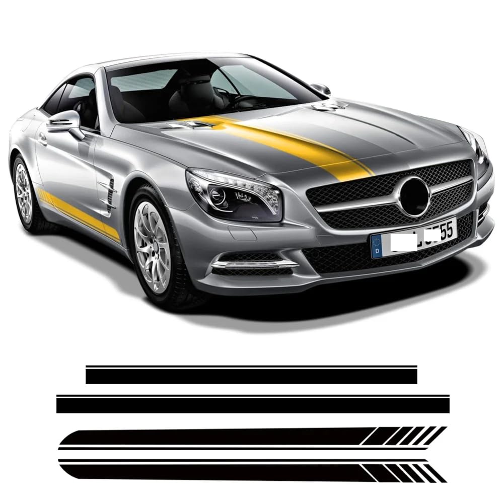 Edition 1 Styling-Streifen Autotür-Seitenschweller-Aufkleber Motorhaube Heckaufkleber, für M=ercedes B=ENZ SL-Klasse R230 R231 SL500 SL350 AMG von CAILION