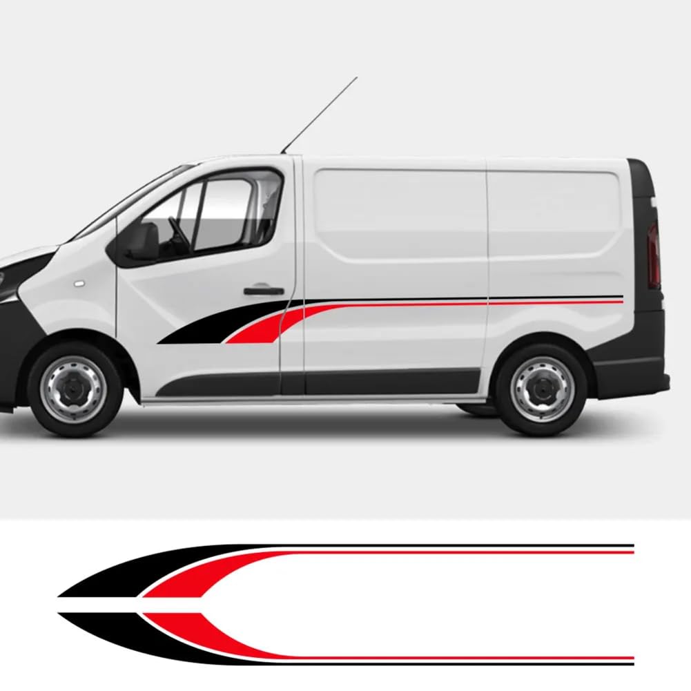 Für Opel Vauxhall Vivaro, für Renault, für Trafic Camper Van Wohnmobil 2 STK Autoaufkleber Streifen SURF Vinyl Grafik Aufkleber Zubehör von CAILION