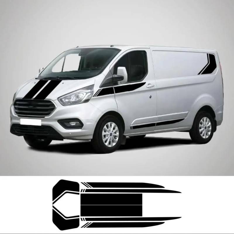 Viele Autoaufkleber, für F=ord Transit Tourneo, für benutzerdefinierte MK7 MK8 MK9 Sport Stripe KIT Van Vinyl Aufkleber Tuning Autozubehör von CAILION