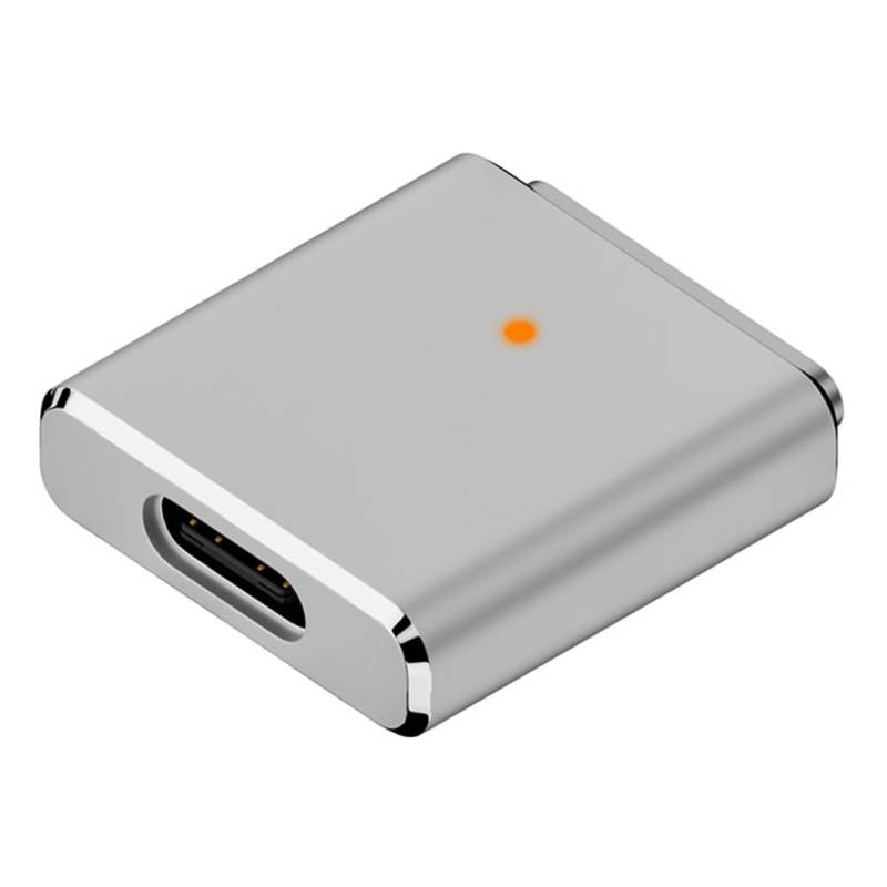 CAIONPLE Austauschbarer Magsafe3-Adapter Typ-C-Buchse auf 5-Poligen Hochleistungs-100-W-Adapter mit LED für/Pro, Silber von CAIONPLE