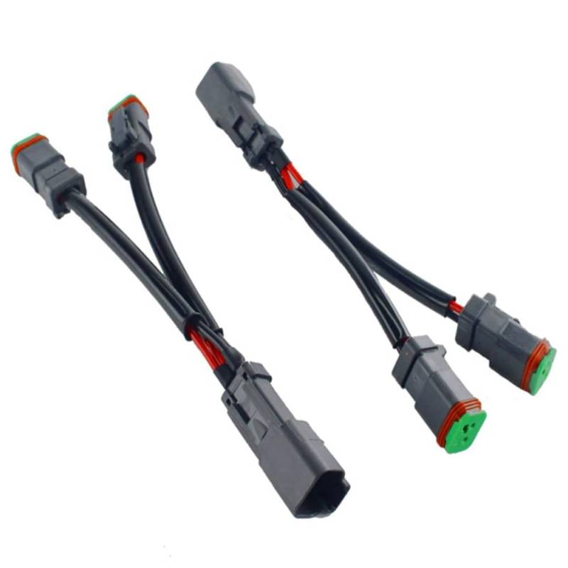 CAIONPLE Y Typ Kabel Deutsch DT DTP 2 Pin Buchsen Adapter für LED Pod Arbeits Scheinwerfer NachrüStungs Stecker Kabelbaum von CAIONPLE