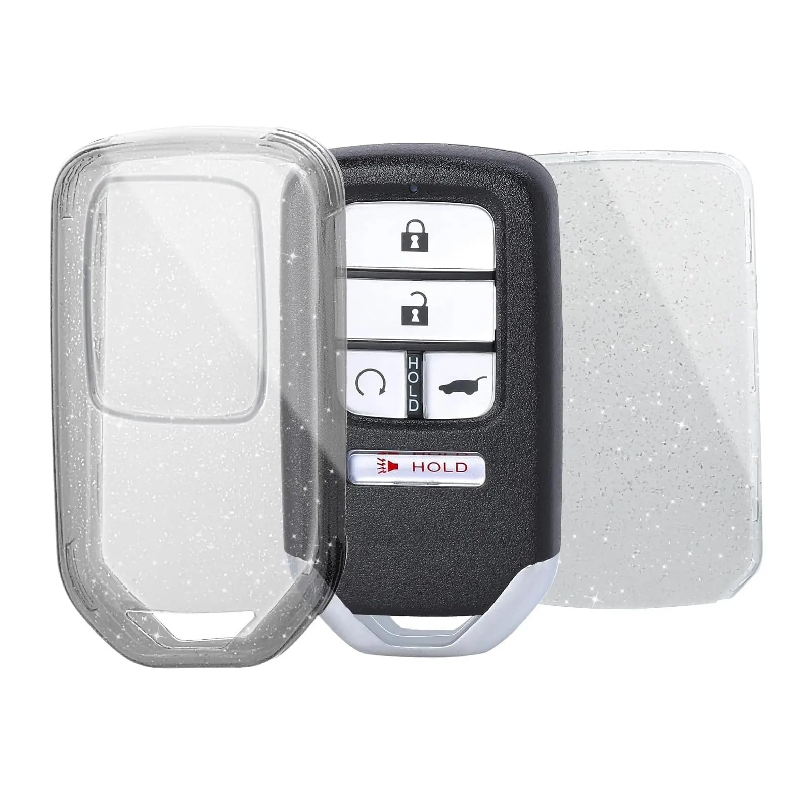 Autoschlüsselgehäuse Transparenter Schlüsselschutz Auto Smart Remote Key Fob Case Cover Kompatibel Mit H&on&da Für C&ity Für Civic Für Jazz(9) von CAITS