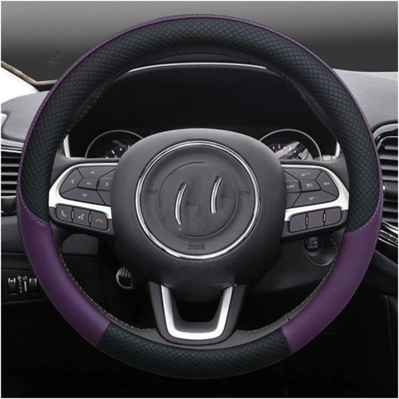 Auto Lenkradbezug für Mazda CX-50 2022 2023, Durable Anti Rutsch Lenkrad Lenkradschutz, Lenkradschoner Accessoires Universal, 37-38cm, B/Black-purple von CAIYUANWANG