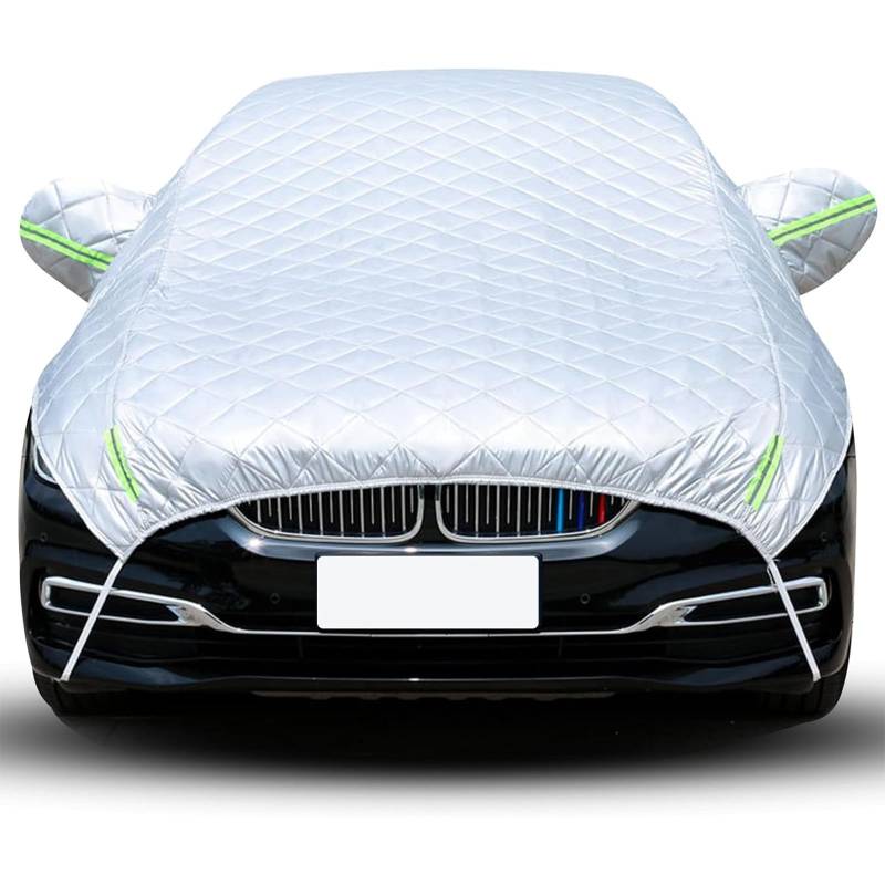 Autoabdeckung für BMW 1 Serie 118, Staubdicht Schneeschutz Dicke Hagelschutzplane, Autoscheibenabdeckung Frostschutz Abdeckung, C/Half Car Cover-Silver von CAIYUANWANG