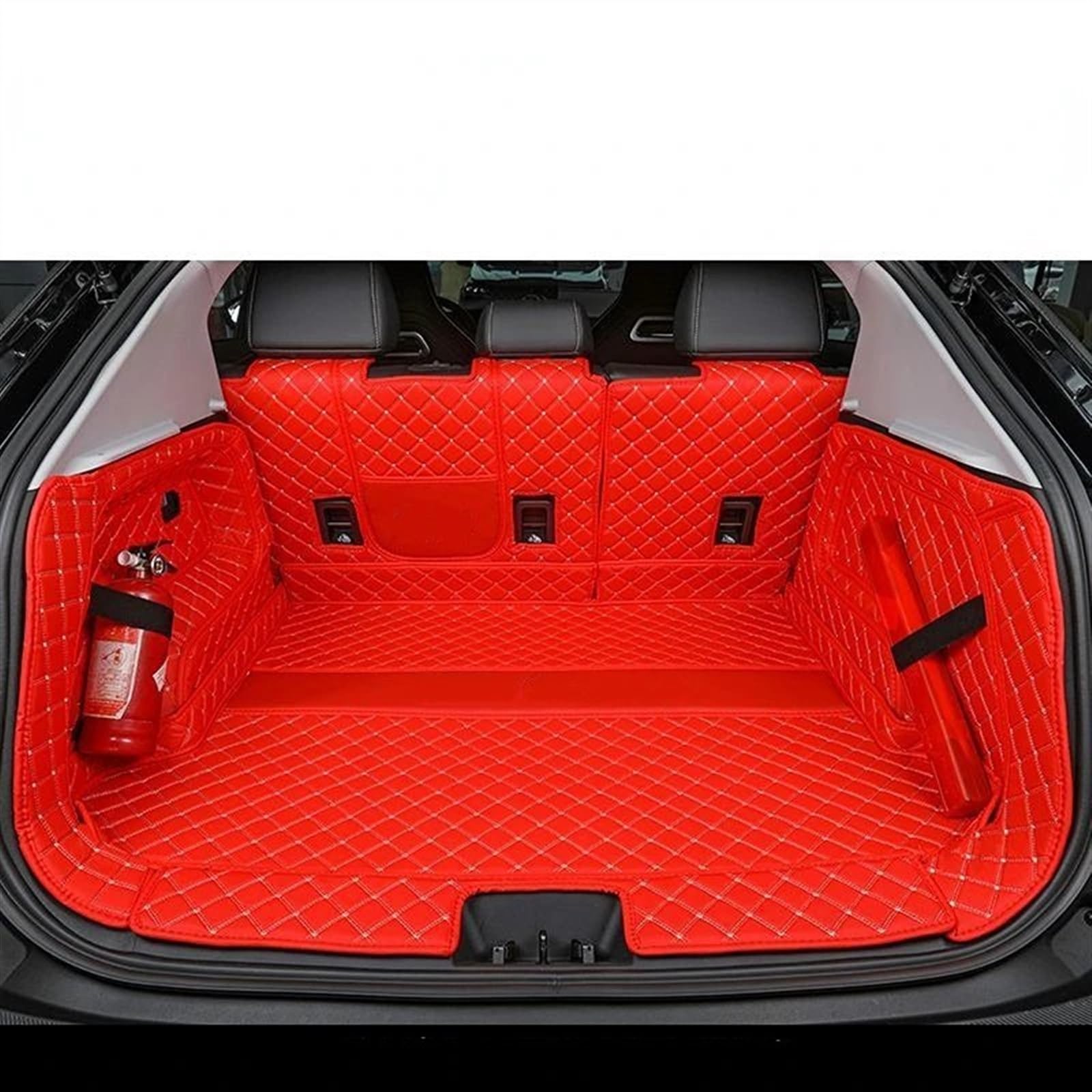 Auto Kofferraummatte Kompatibel Mit Omoda Für C5 2022 2023, Kofferraummatten, Kofferraumschutz, Aufbewahrungstaschen, Liner, Auto-Innenzubehör, Bodenschutz(Red,Size2) von CAKYSE