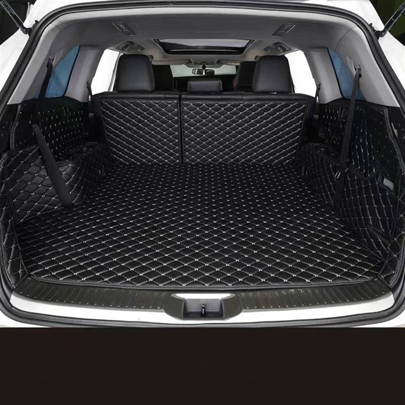 CAKYSE Auto Kofferraummatte Kompatibel Mit Hyundai Für Palisade 6 Sitze 2021 2022 2023 Kofferraummatten Auto Kofferraum Fahrzeug Teppichzubehör Innenschutzpolster(Black Beige,Size1) von CAKYSE