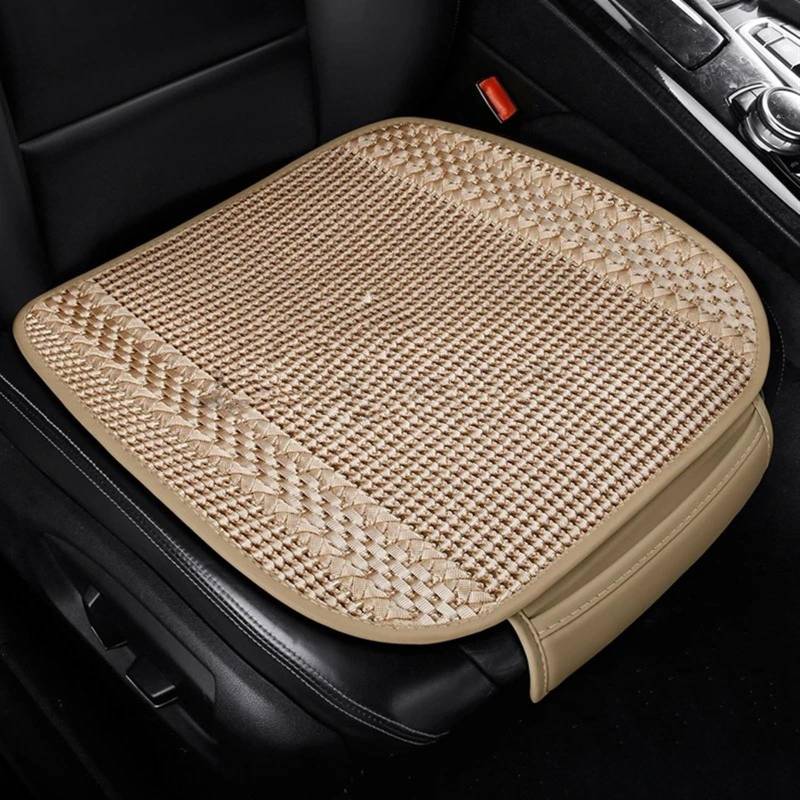 CAKYSE Auto sitzkissen Auto Sitzbezug Atmungsaktive Universal Vorne Hinten Sitzkissen Pad Matte Schutz Auto Innen Zubehör Auto Sitz Schutz Pads(Beige,1pc Front seat pad) von CAKYSE