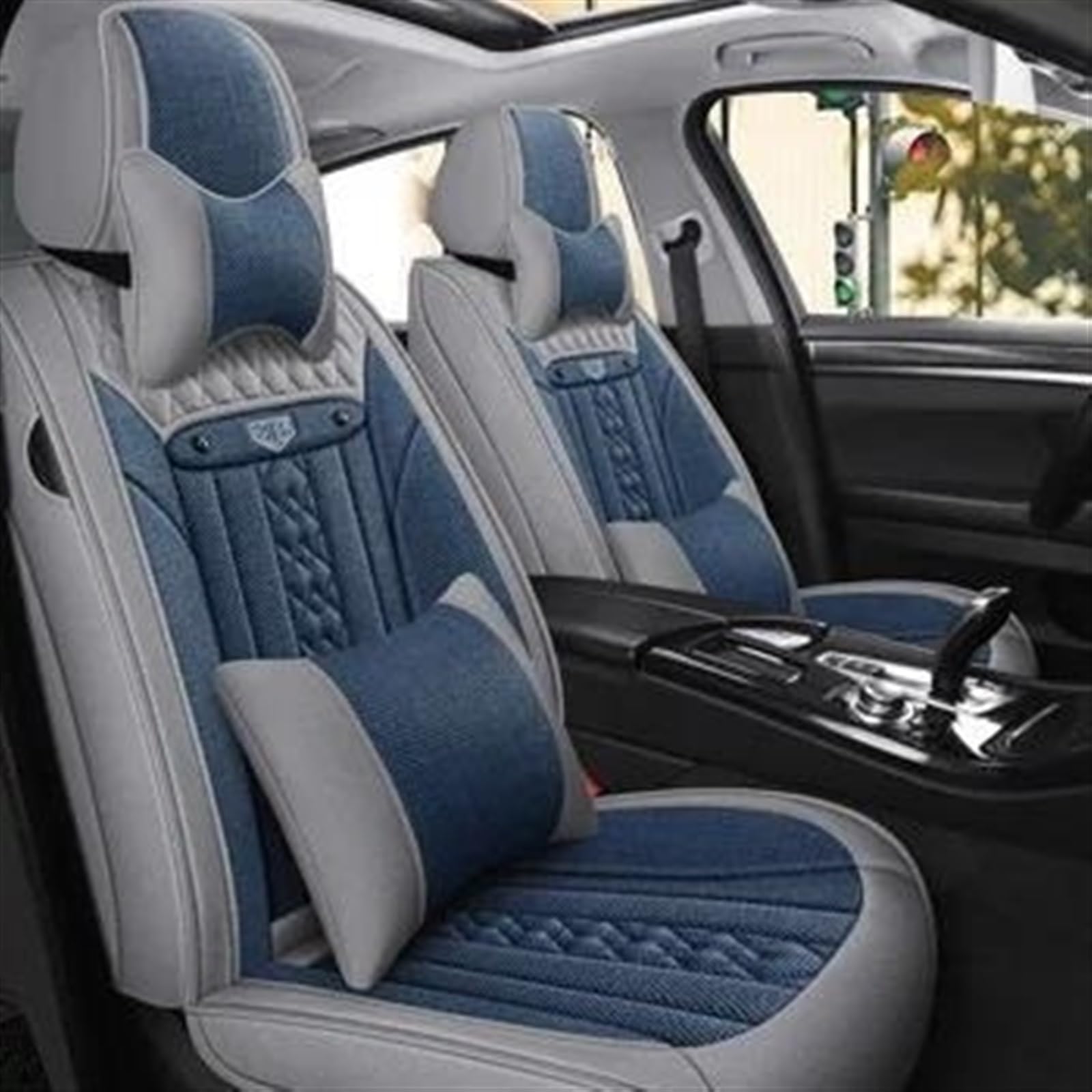 CAKYSE Auto sitzkissen Kompatibel Mit SsangYong Für Rodius Universal 5 Sitze Komplettset Autositzbezüge Vorne Und Hinten Geteilte Sitzbankschoner Bezüge Gepolsterte Kissen(3,color1) von CAKYSE