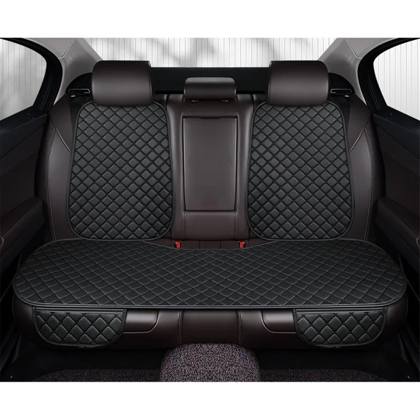 CAKYSE Auto sitzkissen Universal Auto Sitz Pad Auto Auto Seat Protector Auto Vorne/hinten Sitz Abdeckung Auto Sitz Schutz Pads Automobil Innen Zubehör(Black,Rear seat pad) von CAKYSE