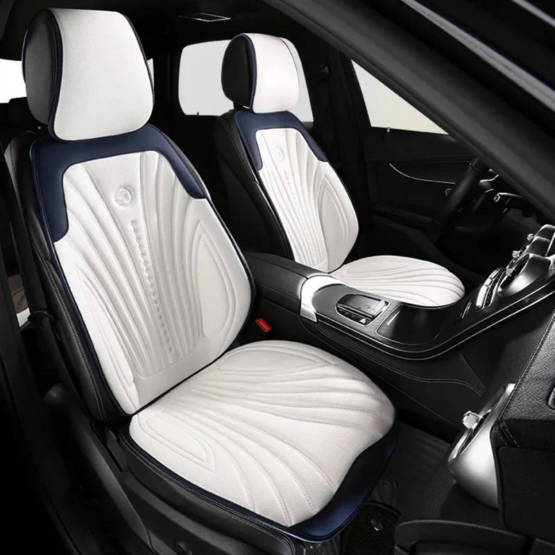 CAKYSE Auto sitzkissen Universal Auto Sitzbezüge Atmungsaktive Sitzkissen Auto Stuhl Matte Schutz Dekoration Vier Jahreszeiten Auto Vorne/hinten Sitz Abdeckung(White,2X Front Seats) von CAKYSE