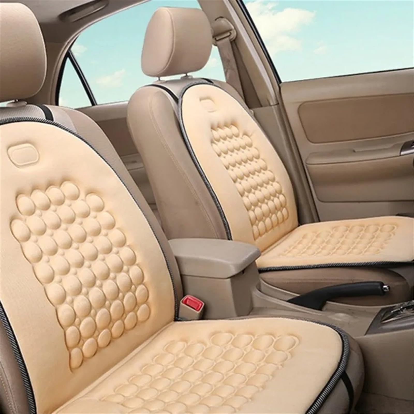 CAKYSE Auto sitzkissen Universal Auto Sitzbezug Auto Sitzkissen Pad Innen Zubehör Automobil Innen Auto Sitz Schutz Pads Auto Sitzkissen(1 PC Beige) von CAKYSE