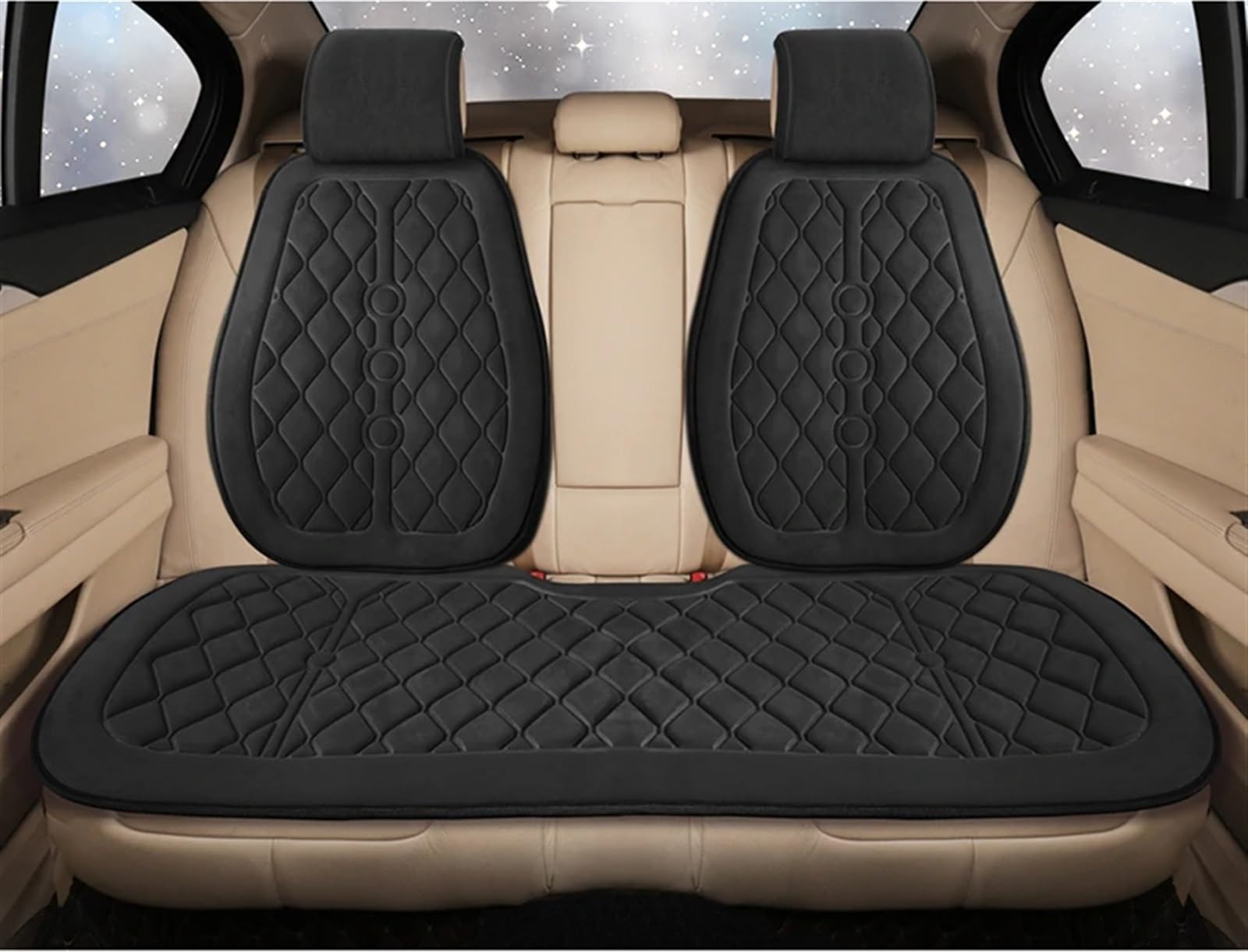 CAKYSE Auto sitzkissen Universal Auto Sitzkissen Auto Vorne/hinten Sitz Abdeckung Automobil Innen Auto Sitz Schutz Pads Automobil Innen(Black,D) von CAKYSE