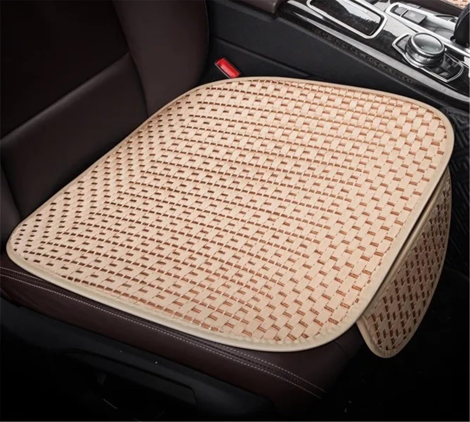 CAKYSE Auto sitzkissen Universal Auto Sitzkissen Pad Atmungsaktive Komfort Sitzbezüge Auto Vorne/hinten Sitz Abdeckung Automobil Innen Auto Sitz Schutz Pads(Beige,Full Set) von CAKYSE