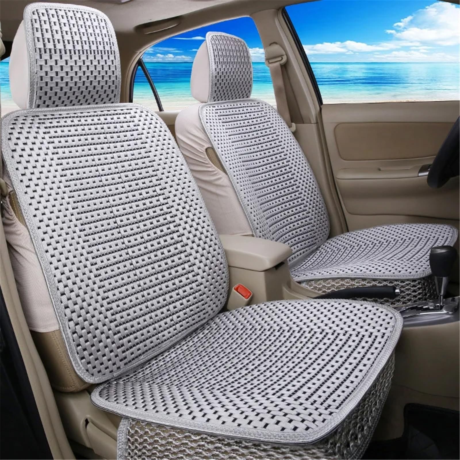 CAKYSE Auto sitzkissen Universal Full Protect Auto Sitzbezug Kissen Automobil Sitz Pad Alle Jahreszeiten Automobil Innen Auto Sitz Schutz Pads(Gray,2 Front) von CAKYSE