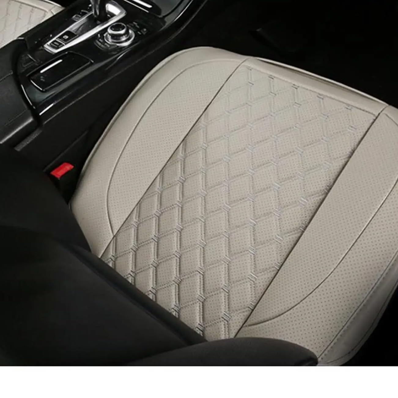 CAKYSE Auto sitzkissen Universal Vorne Hinten Auto Sitz Boden Abdeckung Atmungsaktive Kissen Pad Protector Automobil Innen Auto Kissen Schutz Matte(Beige,Front) von CAKYSE