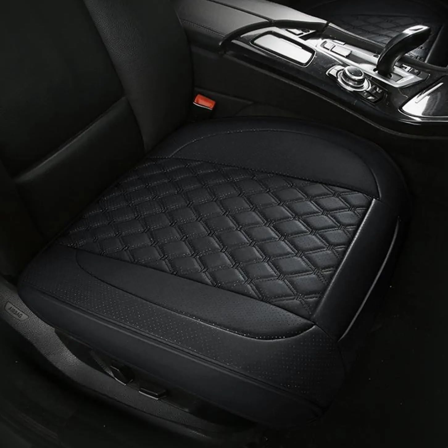 CAKYSE Auto sitzkissen Universal Vorne Hinten Auto Sitz Boden Abdeckung Atmungsaktive Kissen Pad Protector Automobil Innen Auto Kissen Schutz Matte(Black,Front) von CAKYSE