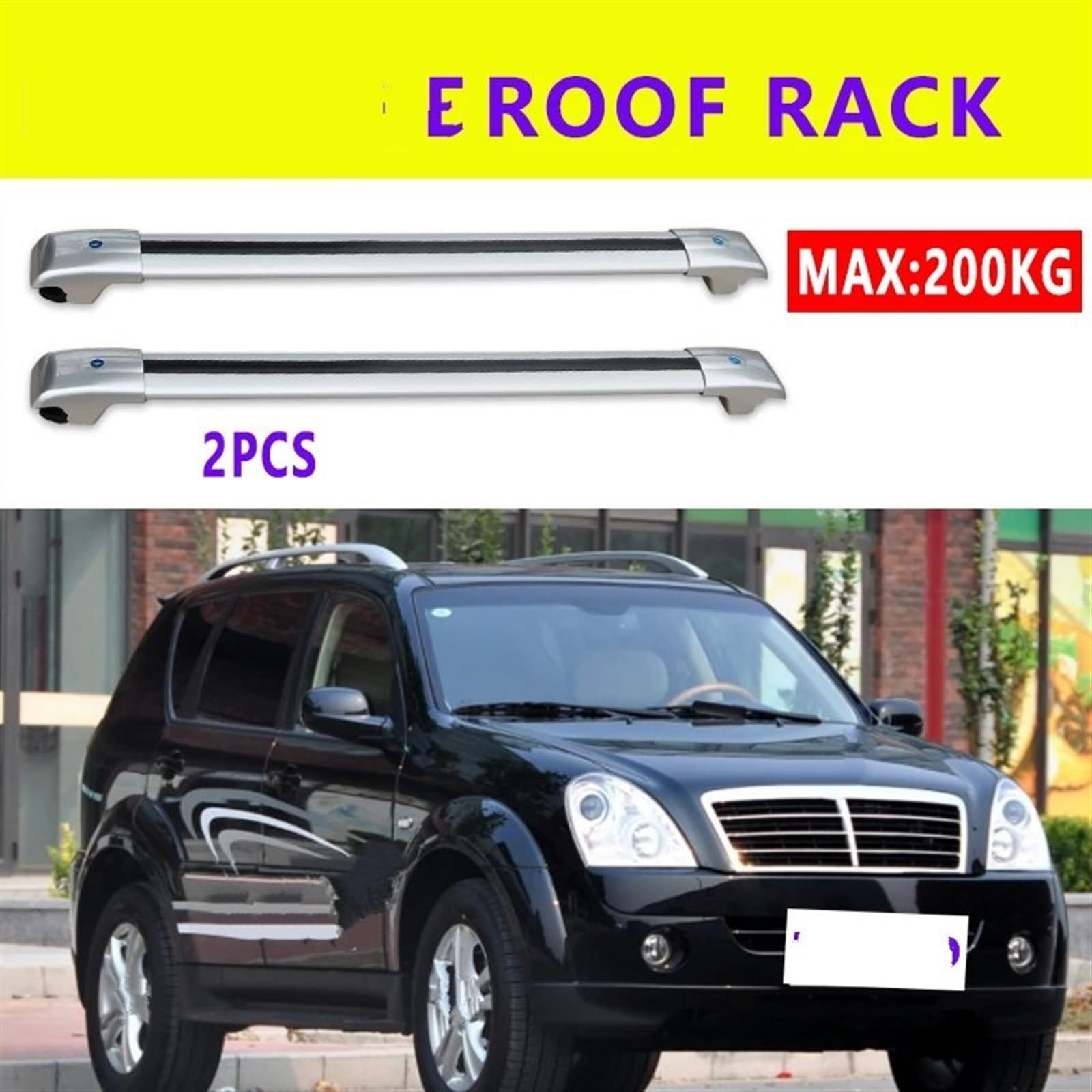 CAKYSE Kompatibel Mit SsangYong Für Rexton SUV 2006 2007 2008 2009 2010 2011 2 Stück Autodachträger Querträger Dachquerträger Verstellbare Dachgepäckträger Dachträger für Auto(2) von CAKYSE