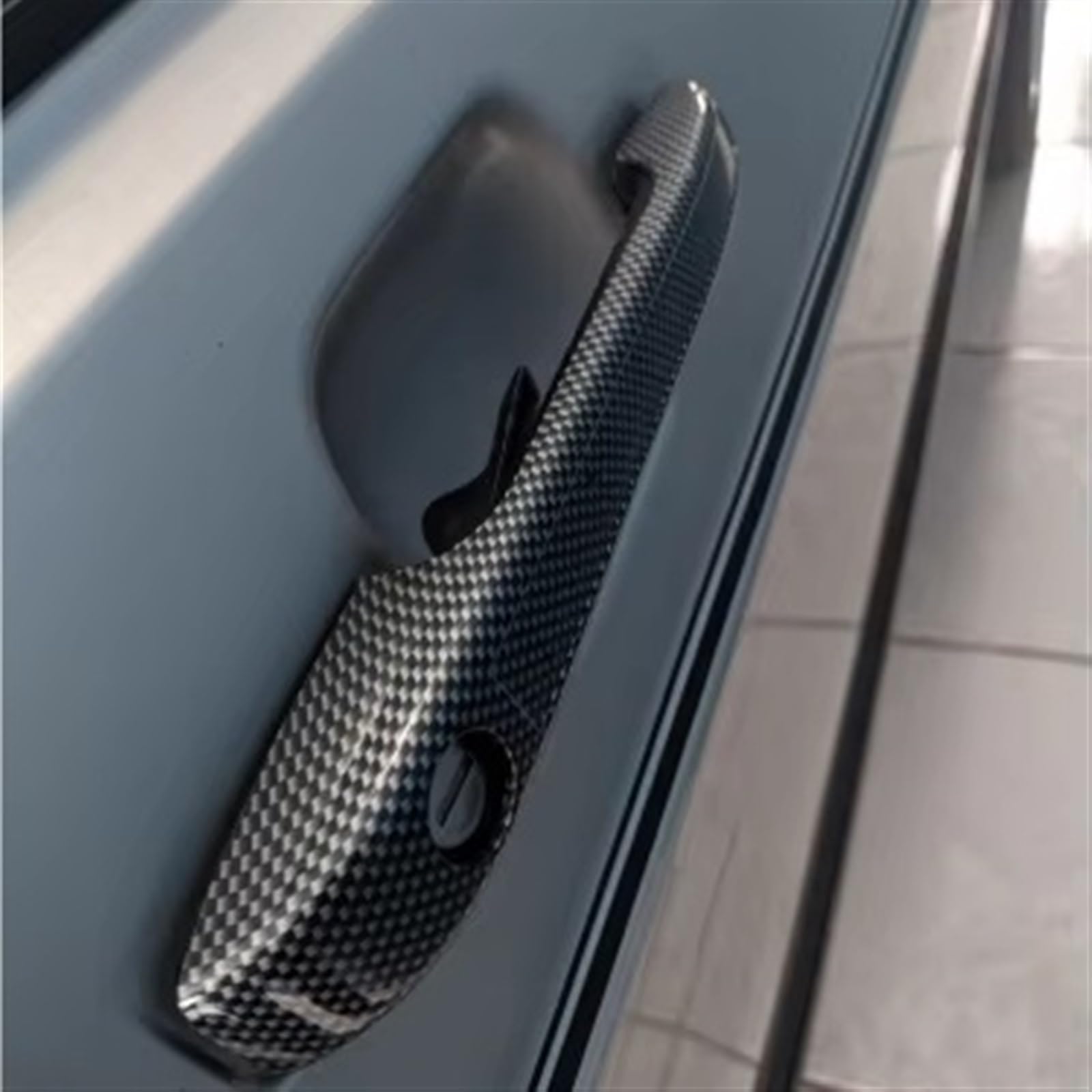 CAKYSE Kompatibel mit VW für J&etta für Rabbit für Caddy Kohlefaser-Türgriffe Abdeckungsset Griffverkleidung Auto Außentürgriffbucht Auto Türgriff Zierleisten(Carbon Fiber,2 Door Handle) von CAKYSE