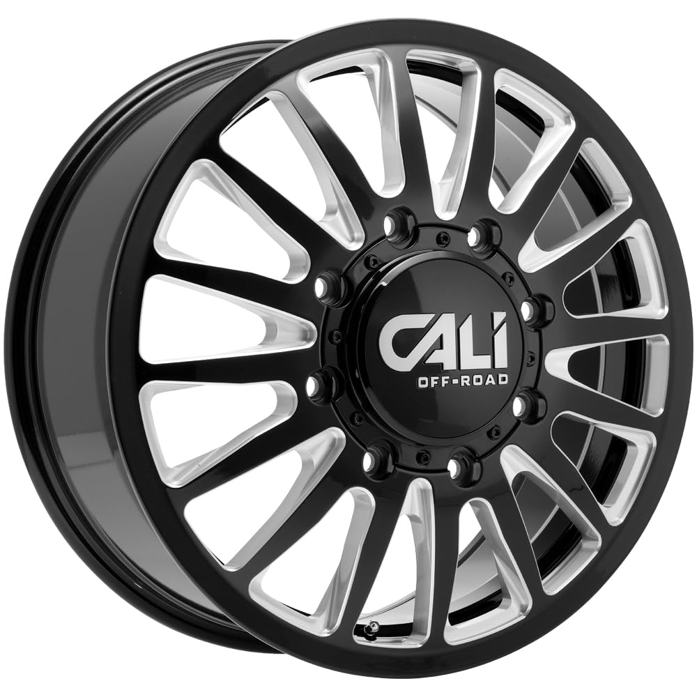 CALI OFF-ROAD Summit 9110D-2870BMF115 Doppelfront 9110 Hochglanz-Schwarz/gefräste Speichen, 20 x 8,25, 8-170, 115 mm, 124,9 mm von CALI OFF-ROAD