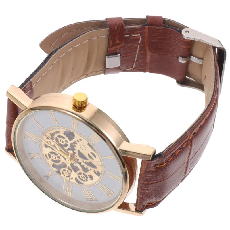 CALLARON 1stk Anschauen Herrenarmbanduhr Business-Uhr Für Herren Stilvoll Herrenmodeuhr Modeuhren Für Damen Unisex-erwachsenenuhr Unisex-Uhren Herren Automatik Hohle Uhr Legierung Brown von CALLARON