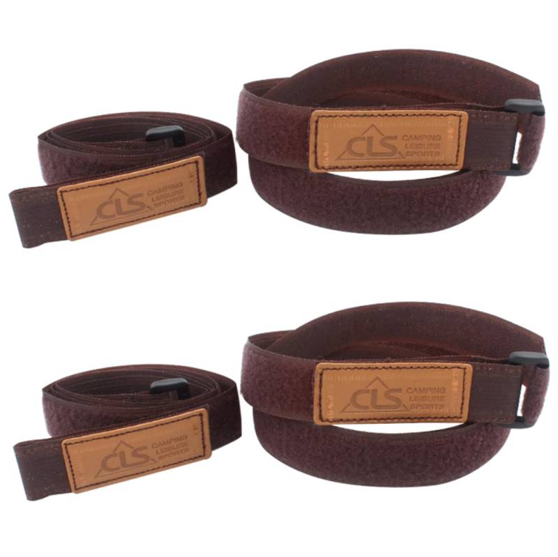 CALLARON 4 Stück Gurt Riemen Karabiner-Bungee-Schnur Gepäckgürtel Kofferanhänger Reisen Gepäckaufkleber Für Koffer Gepäckschloss Pflanzenrolle Bungee-Jumping-Schnur Polyester Brown von CALLARON