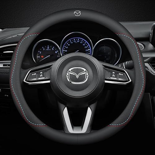 Auto Lenkradbezug, Für Mazda CX-5 II 2013-2023 Auto Lenkradabdeckung RutschfestAtmungsaktive Lenkradabdeckung,A von CALUU