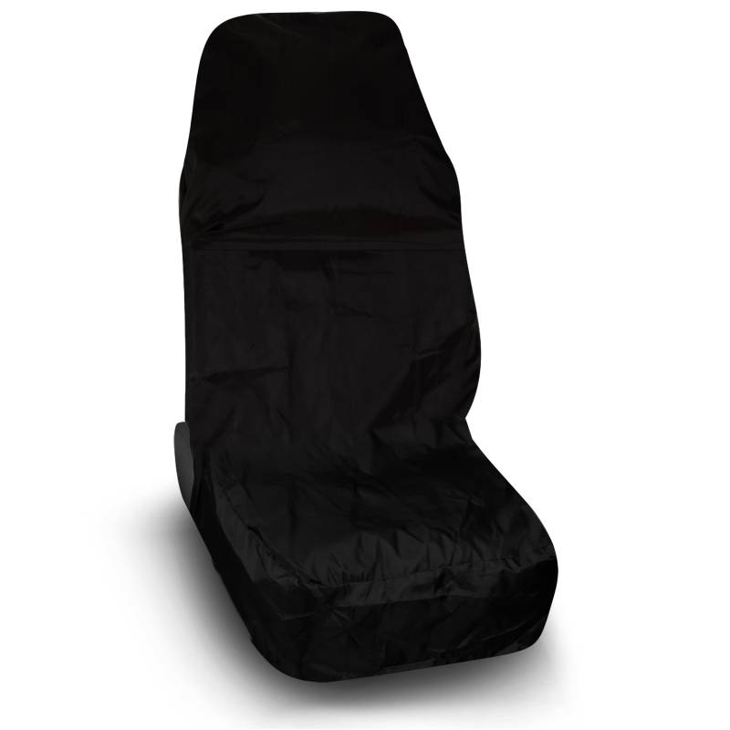 CAMOTO Sitzbezug für Auto Vordersitz − Universaler extra dünner Autositzschoner − Wasserdicht & Abwaschbar − Sitzschoner Auto m. Tasche [Polyester, 141x54cm] von CAMOTO