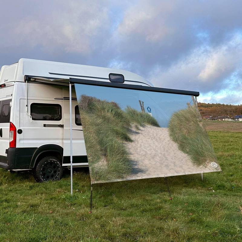 CAMPIDOO Textil Sonnensegel DÜNENWEG | Höhe 200cm | hochwertiger Fotodruck inkl. Keder-Befestigung | Markisen-Vorderwand - Länge/Keder: 200cm / 7 mm (nur WIGO Rolli Plus Sackmarkise) von CAMPIDOO