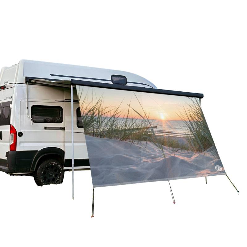 CAMPIDOO Textil Sonnensegel | OSTSEE-Strand Fotodruck | Sonnen- und Sichtschutz | Markisen Vorderwand | Kederleisten Befestigung | Camping Zubehör (400cm) von CAMPIDOO