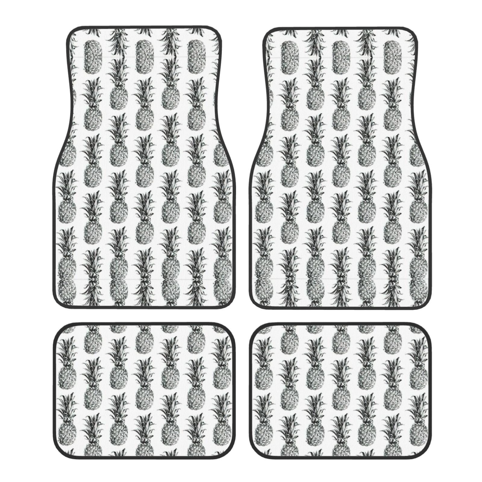 Fußmatten mit tropischem Ananas-Motiv, für Autos, LKWs, SUVs, universelle Passform für die meisten Fahrzeuge, 4 Stück von CAMUO