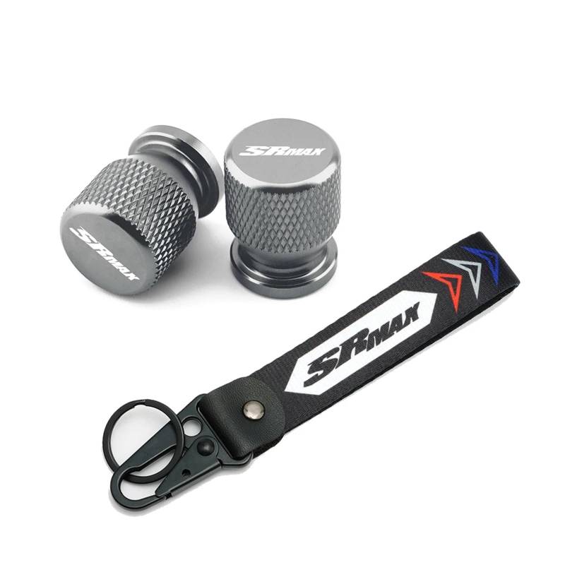 Ventilschaftabdeckung für Motorradreifen Für Aprilia SRMAX SR-MAX 125 250 300 SRMAX125 SRMAX250 SRMAX300 Rad-Reifen-Ventilkappen Abdeckung & Stickerei-Ring Schlüsselanhänger(E) von CANGM