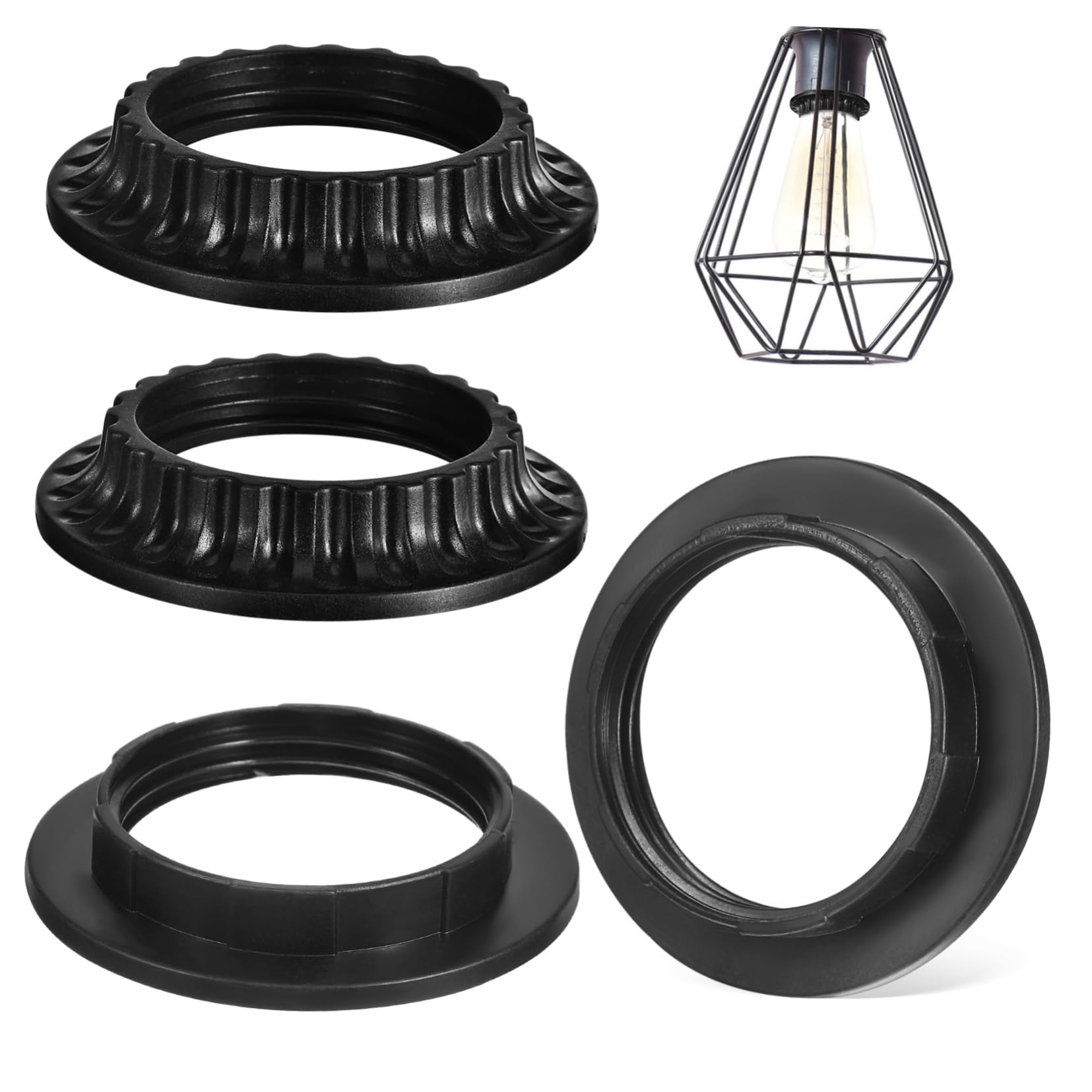 CANIGHT 4 Stück Befestigungsring für Lampenfassung Befestigungsring für den Lampenschirmkragen Lichtfassungsring lamp holder lampenschirm ring Adapter für Lampenschirme Lampenschirmhalter von CANIGHT